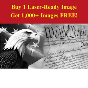 American Eagle Image Laser Burn File | Patriotic Constitution Freedom Digital Download | 3D Illusion Graphics PNG Photo for Glowforge XTool