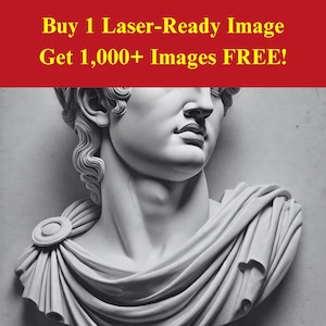 Apollo Image Laser Burn Slate File | Greek God Portrait Digital Download | 3D Illusion Graphics PNG Photo Glowforge