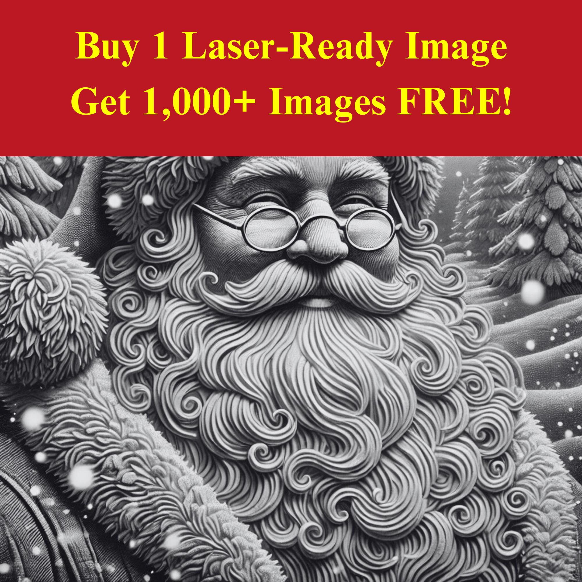 Santa Claus Image Laser Burn File | Winter Holiday Christmas Night