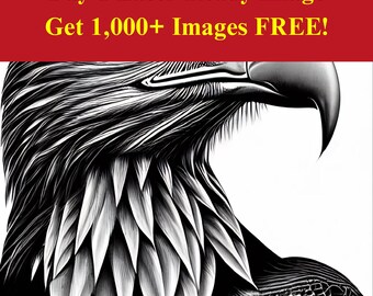 Eagle Head Image Laser Burn File | Bird of Prey Wildlife Digital Download | 3D Illusion Graphics PNG Photo for Glowforge XTool