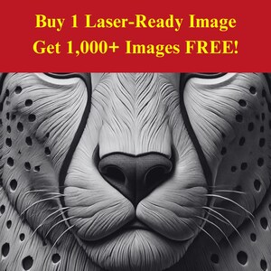 Cheetah Image Laser Burn Slate File | Wild Animal Safari Digital Download | 3D Illusion Graphics PNG Photo Glowforge