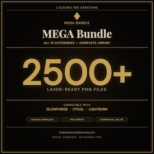 Paquete láser MEGA: más de 1650 PNG con ilusión 3D/archivos digitales para grabado y corte/descarga instantánea