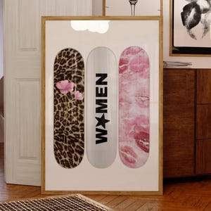 Trendy Board Wall Art Print, Leopard Poster Kiss Digital Print Cheetah Fashion Girly Room Decor Dirty Maximalist Poster Aesthetic Decor