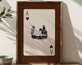 Cowboy Playing Card Digital Download Vintage Cowboy, Rodeo Cowboy ...