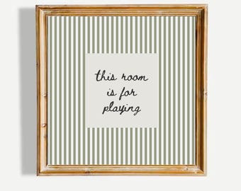 Dieser Raum ist zum Spielen da, neutrales Kinderzimmer Dekor, minimalistisches Kinderzimmer Zitat Poster, Babyzimmer UNGERAHMT Druck