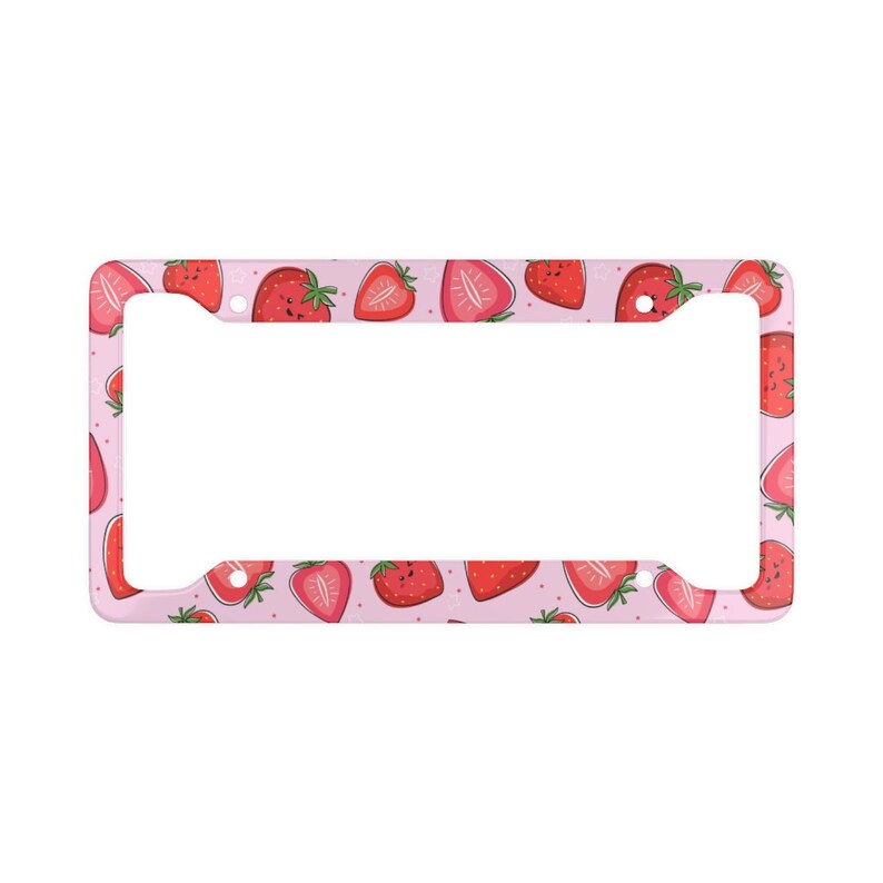 Kawaii cherry license plate frame, License plate holder cover, Pink cute girls car exterior, car decor car accessories 