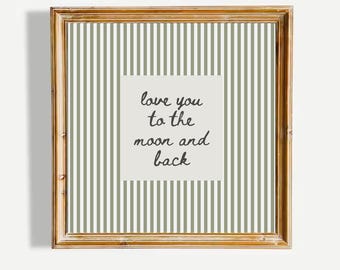 Love You To The Moon And Back Kinderzimmer Wand Kunst Neutral Baby Zimmer Dekor Minimalist Zitat Poster Kinderzimmer UNGERAHMT Druck