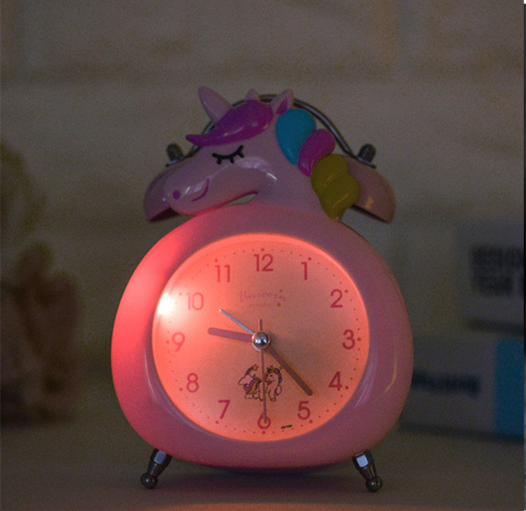 Kawaii Unicorn Clock Cute Desk Decorations Analog Alarm Etsy