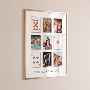 Niestandardowy wydruk artystyczny karty do gry, modny spersonalizowany plakat, kolaż zdjęć Friends Forever, natychmiastowe pobranie cyfrowej sztuki ściennej