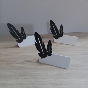 10 Marque-places plumes papier