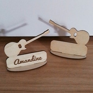 Marque-places musique guitare rock bois personnalisé
