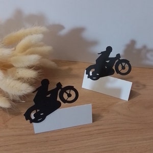 10 Marque-places moto papier