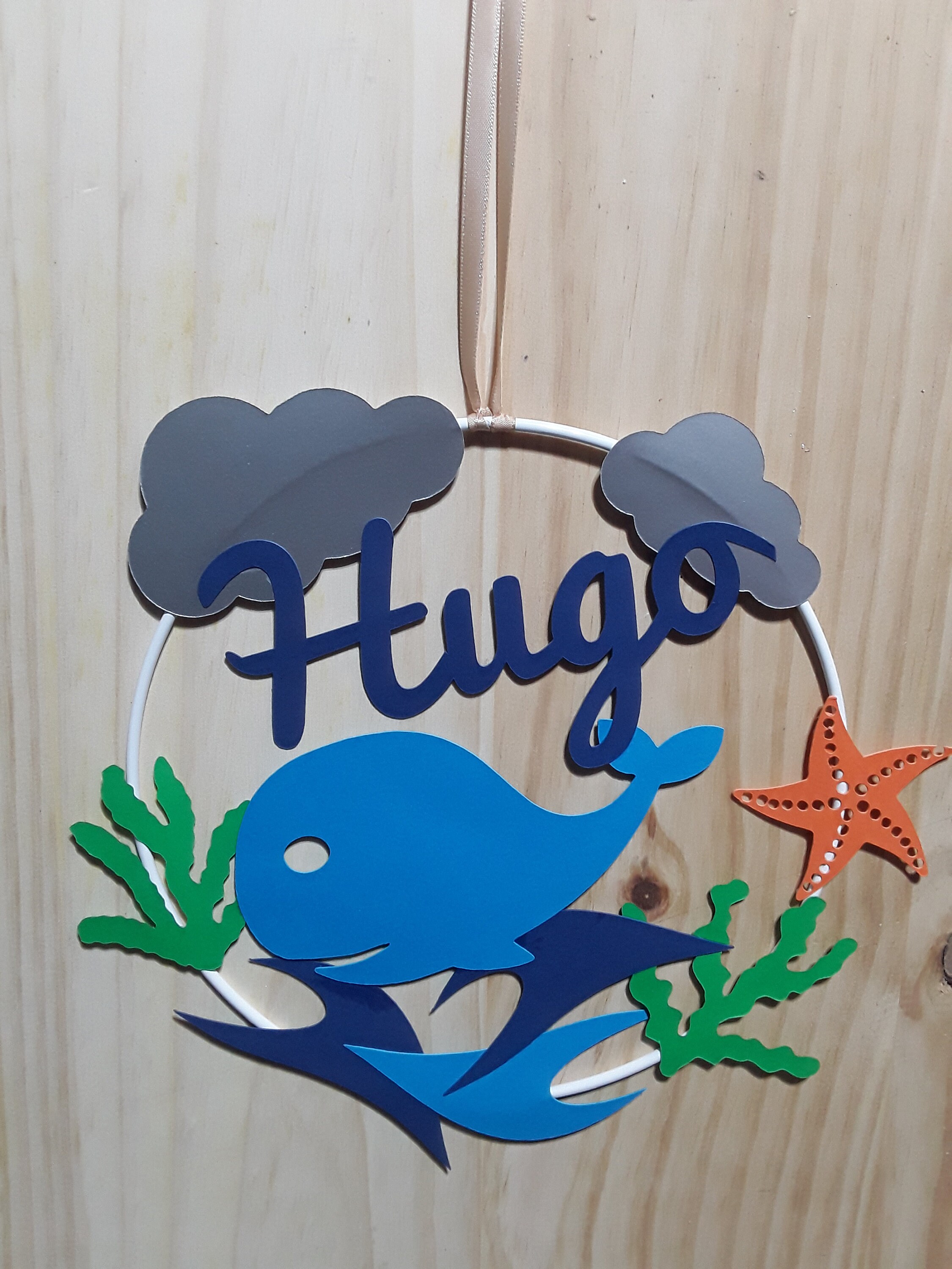 Décoration Personnalisée /Chambre Enfant /Baleine /Cadeau Naissance Anniversaire