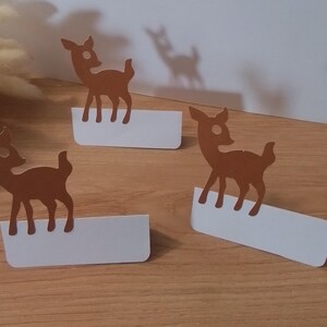 10 Marque-places biches papier