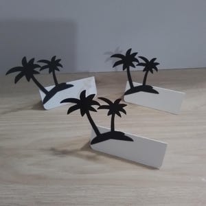 10 Marque-places île, palmiers papier épais
