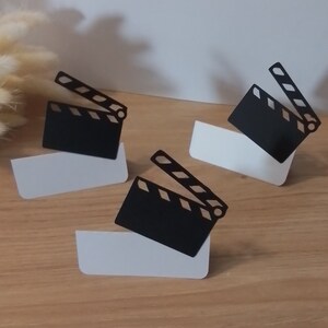 10 Marque-places cinéma clap papier