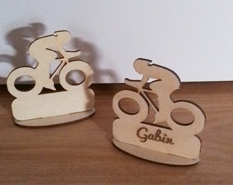 Wooden place markers for cyclists, bicycles, personalized cycles