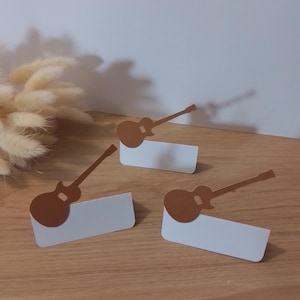 10 Marque-places guitare papier