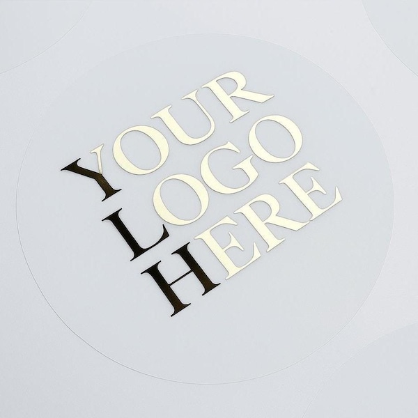 Foiled Wedding Logo Stickers: Personalized Metallic Envelope Seals