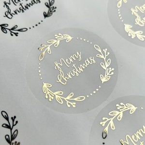 Pegatinas navideñas metalizadas, etiquetas de regalo