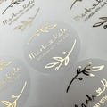 Foiled Wedding Stickers: Personalized Gold Rustic Favor Labels