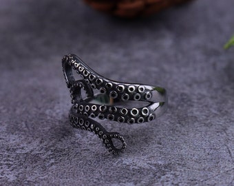 Adjustable Cthulhu OctopusRing/animal ring /steampunk ring /gothic ring/Gothic Accessories/Men Jewellery/Creative Reptile Ring,Best Gift