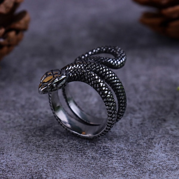 Gothic Vintage Snake Ring For Men and Women, Gothic Adjustable Ring, Open Band Punk Jewelry, Witchy Anniversary Gift ,Unique Rings,Best Gift