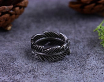 Anillo de plumas / Joyería de plumas / anillo steampunk / anillo gótico / Accesorios góticos / Joyería para hombres / Anillo de reptil creativo, Mejor regalo / regalo para ella