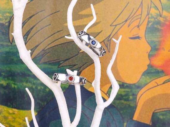 anime 925 silver rings ,Anime Cosplay rings, Hauru rings, Crystal Gem rings，movie rings, Adjustable, couple rings