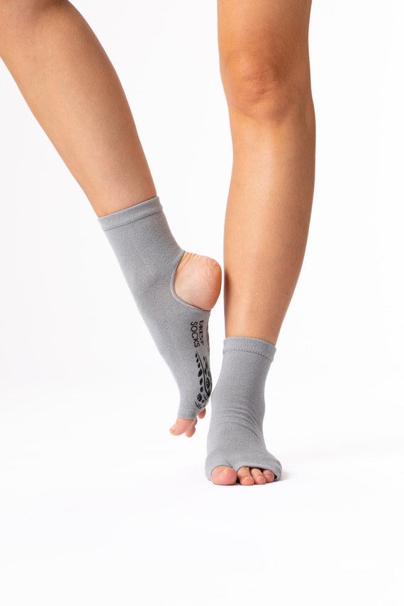 DRESP Toe and Heel-free Elegant Yoga Socks With Anti-slip Sole Cotton Mix  Cuff 