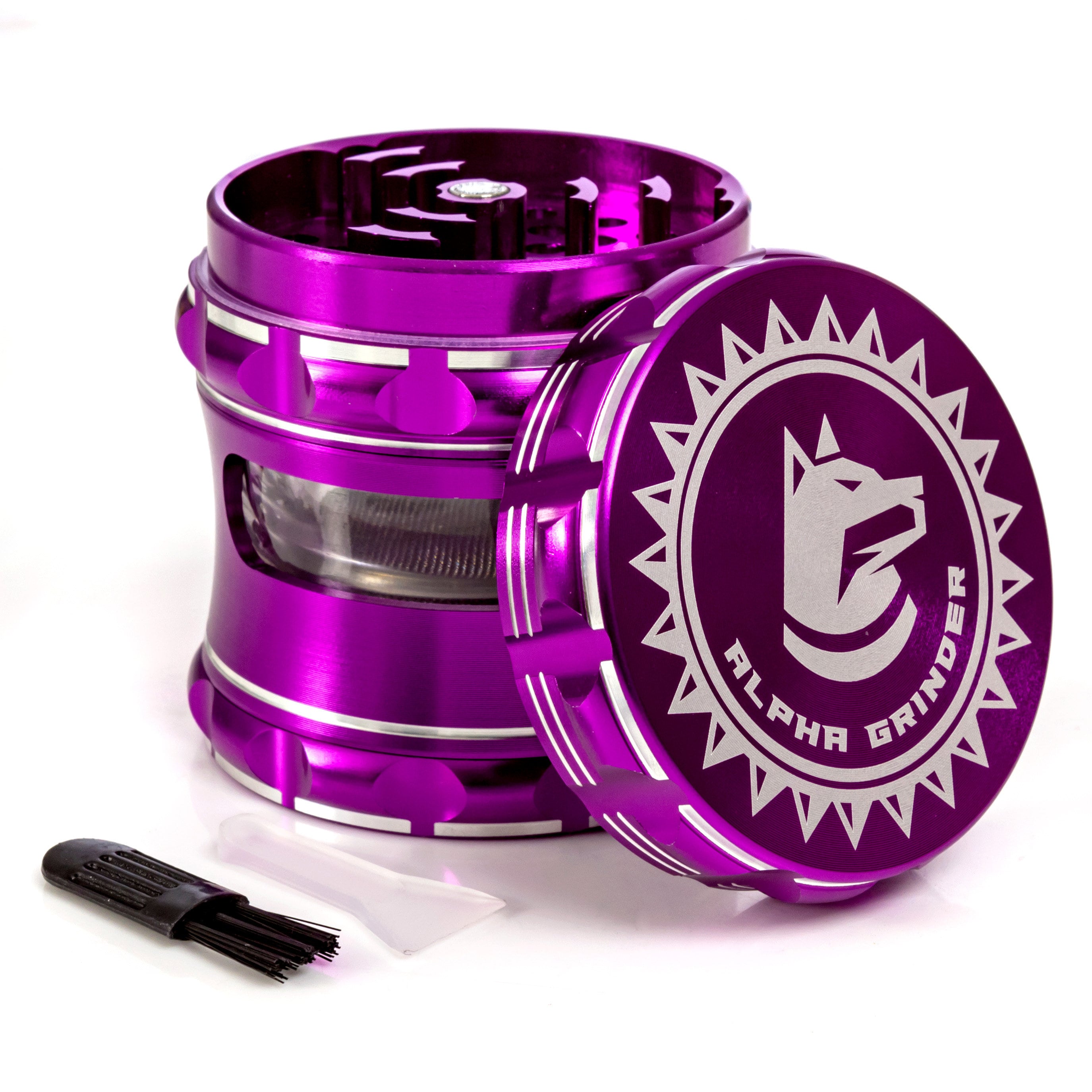 Grinder PURPLE LEGACY - Moulin à Herbes 4 Parties ø50mm - Broyeur Pratique Avec Dents Diamant