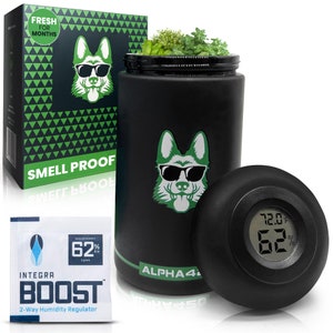 Smell Proof Glass Stash Jar: UV Resistant Herb Storage with Smart Lid
