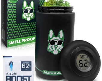 Smell Proof Glass Stash Jar: UV Resistant Herb Storage with Smart Lid