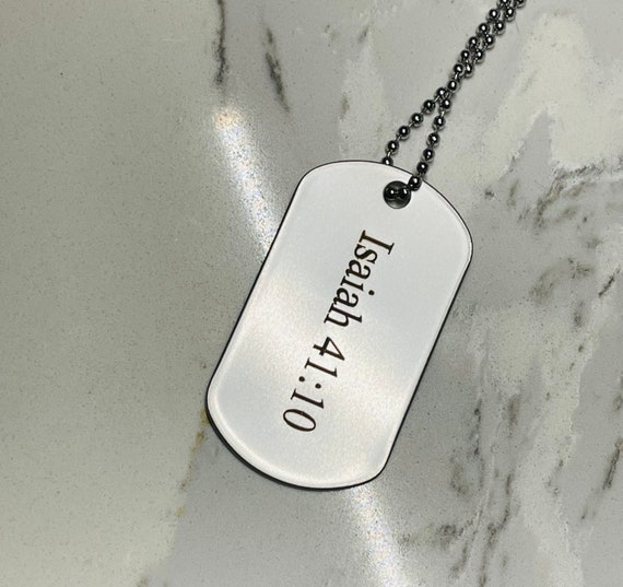 Silver Dog Tag Pendant, Engraved Dog Tag Necklace, Custom Medical Alert  Necklace for Men, Custom Dog Tags Military Pendant With Ball Chain 