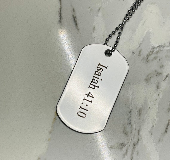 Mens Sterling Silver Dog Tag Necklace Engraved - JewelryEva