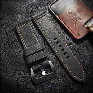 Panerai - 74 Strap - 22mm 24mm 26mm – custom made – Vintage watch Strap - Dark Gray