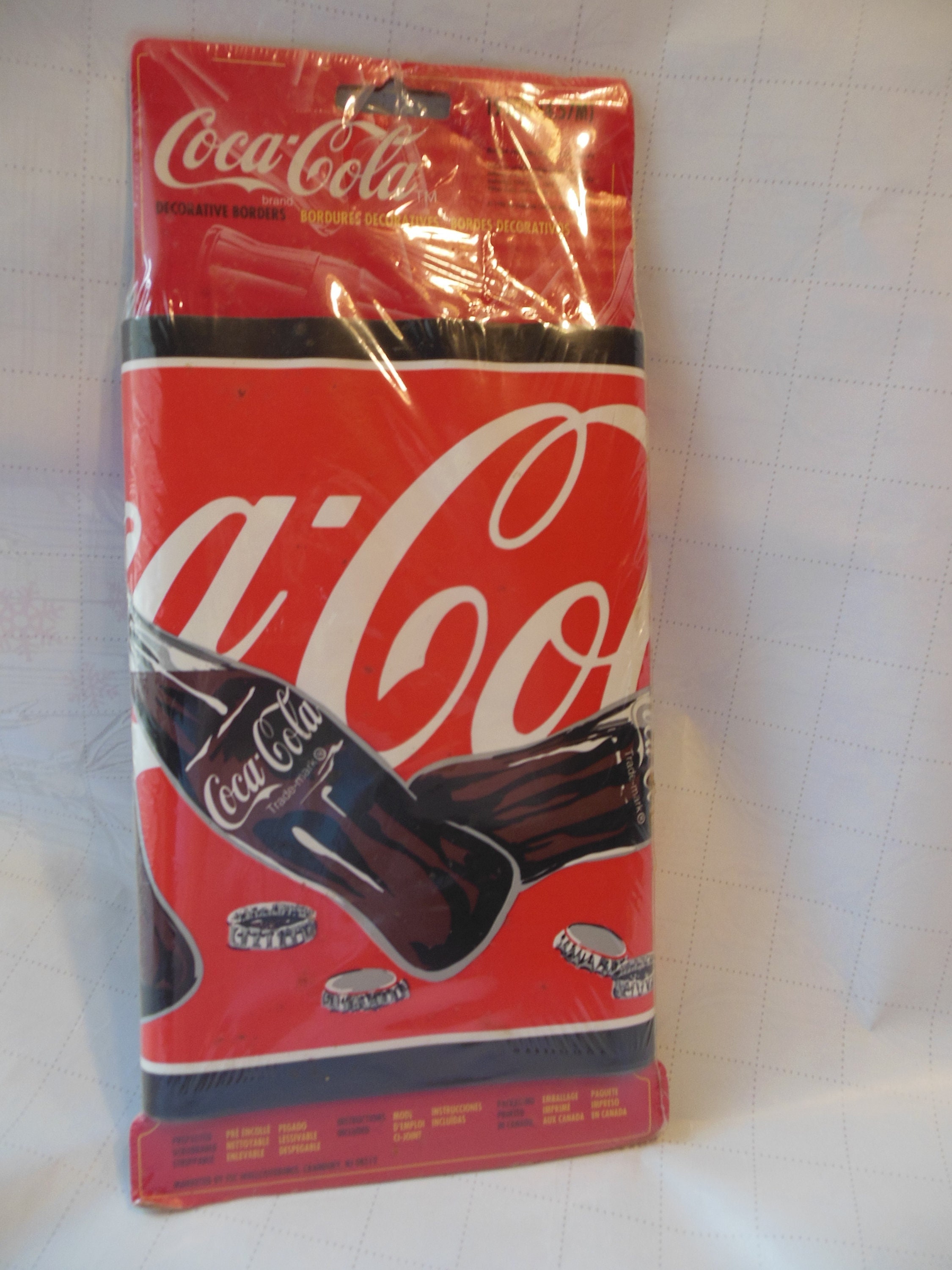 Vintage Coca Cola Wall Paper Border Roll 8 X 15' Coke Soda Bottles Caps