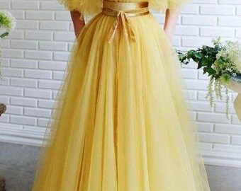 yellow evening dress uk