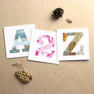Initialen Karte für sie | Monogramm | Buchstaben A bis Z Monogrammkarten | Alphabet Buchstaben Grußkarten | Abstrakter Druck | Karte zum Geburtstag für Ihn