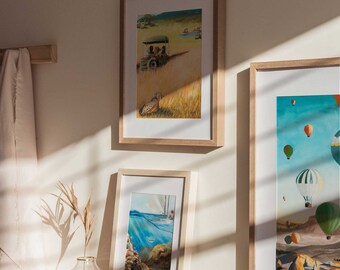 Adventure Nursery Art Prints | Boy, Dog, Sailing, Safari, Hot Air Balloons (Set of 3)