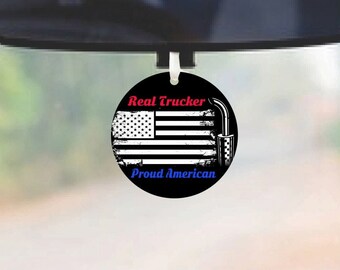 Trucker Ornament, Real Trucker Proud American Flag, Canadian Trucker, USA Trucker, Support A Trucker, Big Trucks, Truck Driver