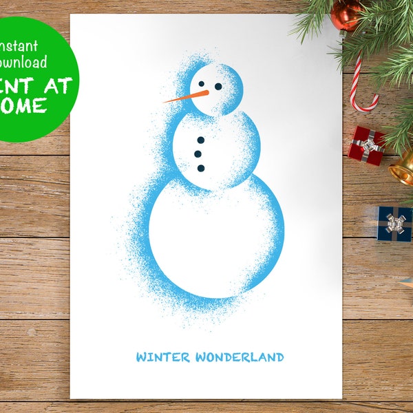 Minimalist Snowman Greeting Card For Christmas Xmas And Holidays | Printable Instant Digital Download Includes High-Quality PDF & JPEG