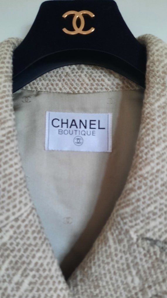 CHANEL BOUTIQUE Wool Jacket/blazer, Beige Boucle, Silk Fabric, 2