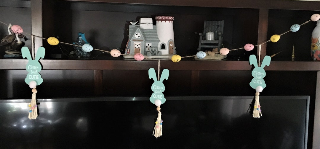 Easter Bunny Garland Banner With Speckled Easter Eggs - Etsy