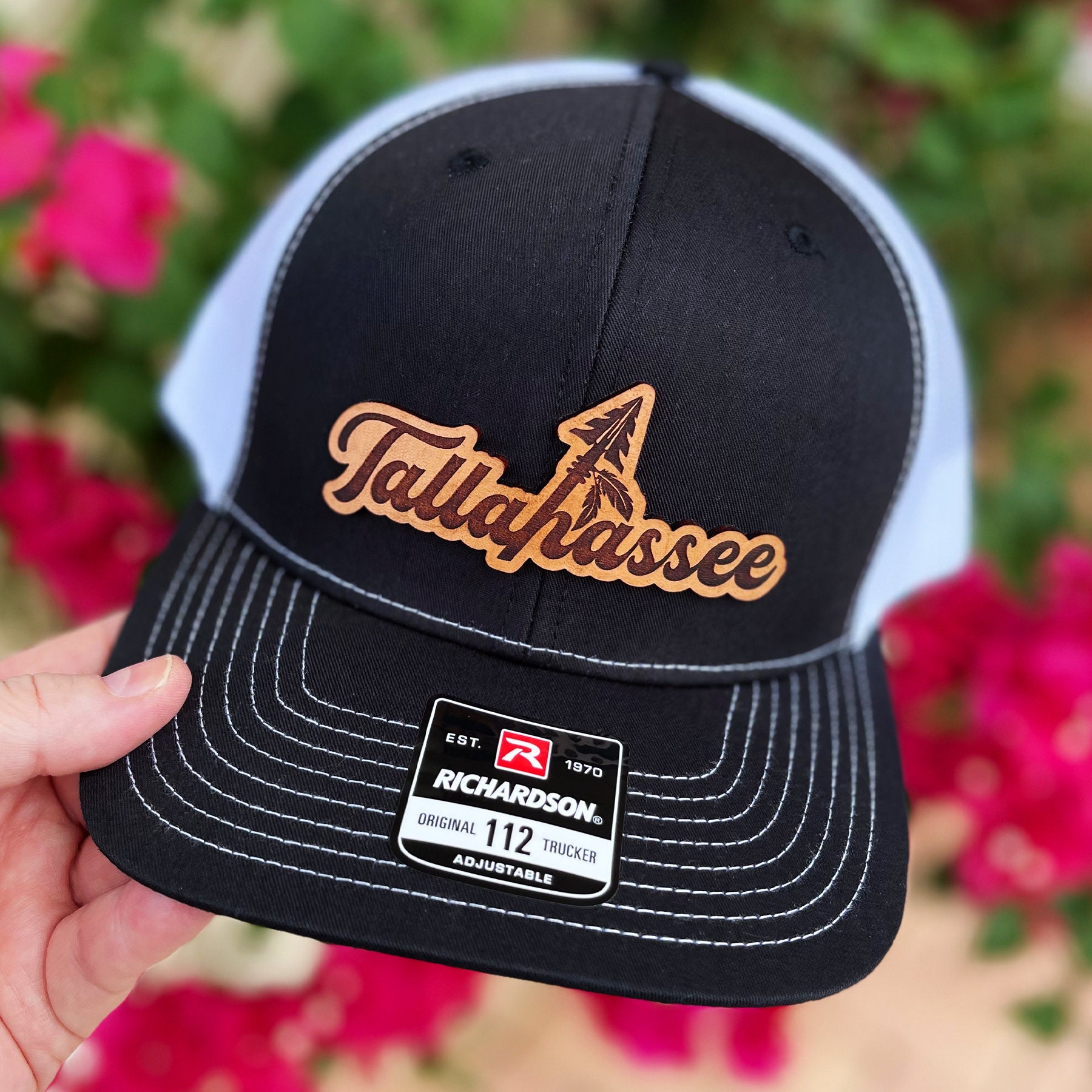 Tallahassee, Florida Hat Laser Engraved Leather Patch Hat