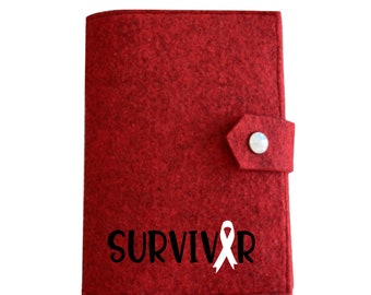 Hülle Krebs Nachsorgepass - Survivor - Schutzhülle, Einband - Brustkrebs, viele Farben - personalisierbar - Chemotherapie
