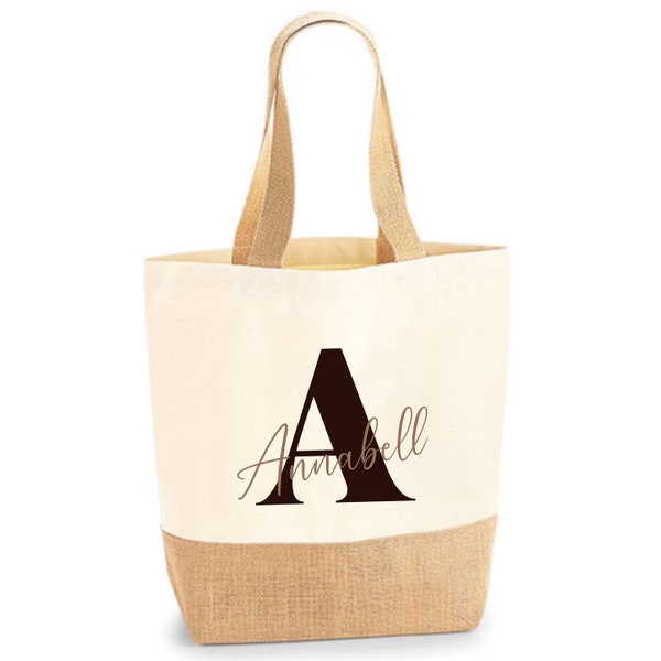 Personalized carrying bag - letter with name - jute bag | Gift idea | souvenir | Shoppers | Shopping bag | Jute bag