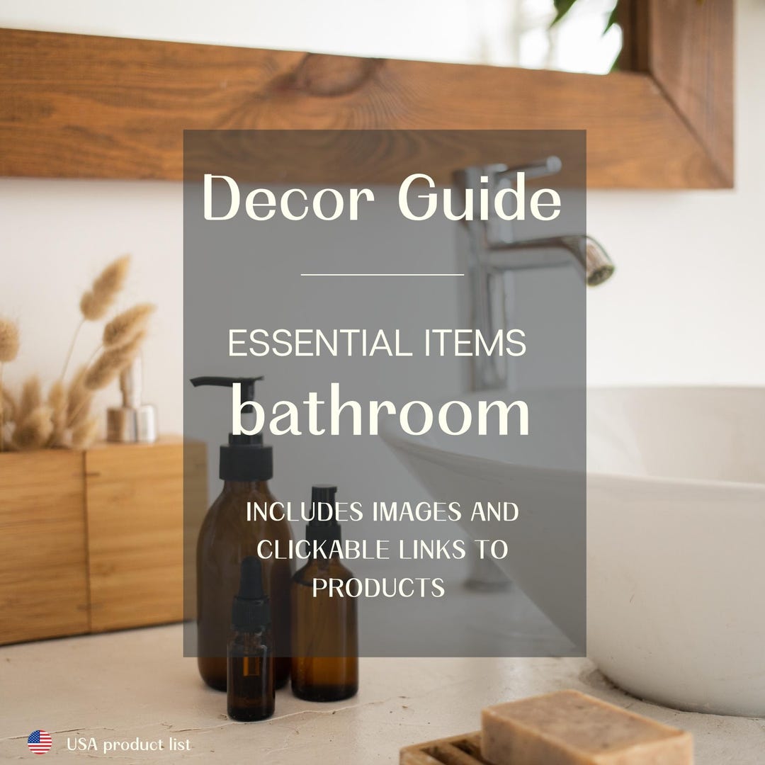 Decor Guide Essential Items for Bathroom, Bath Renovation New Homeowner Plan - Etsy