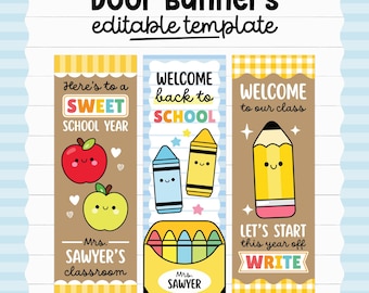 Editable Classroom Banner Template, 2x6 Classroom Door Banners, Printable Welcome Back to School Banner Sign, Teacher Banners, Door Decor