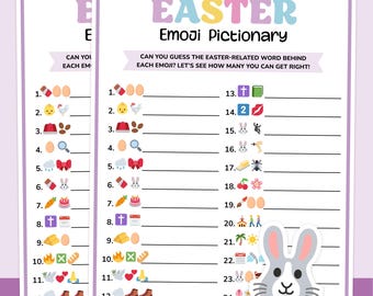 Easter Emoji Pictionary Game, Easter Emoji Game Printable, Easter Game Emoji, Easter Emoji Quiz, Guess the Emoji, Fun Easter Games for Kids